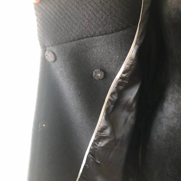Like New - Calvin Klein Shawl Collar Wool Blend Double-Breasted Coat Size S - Picture 10 of 17